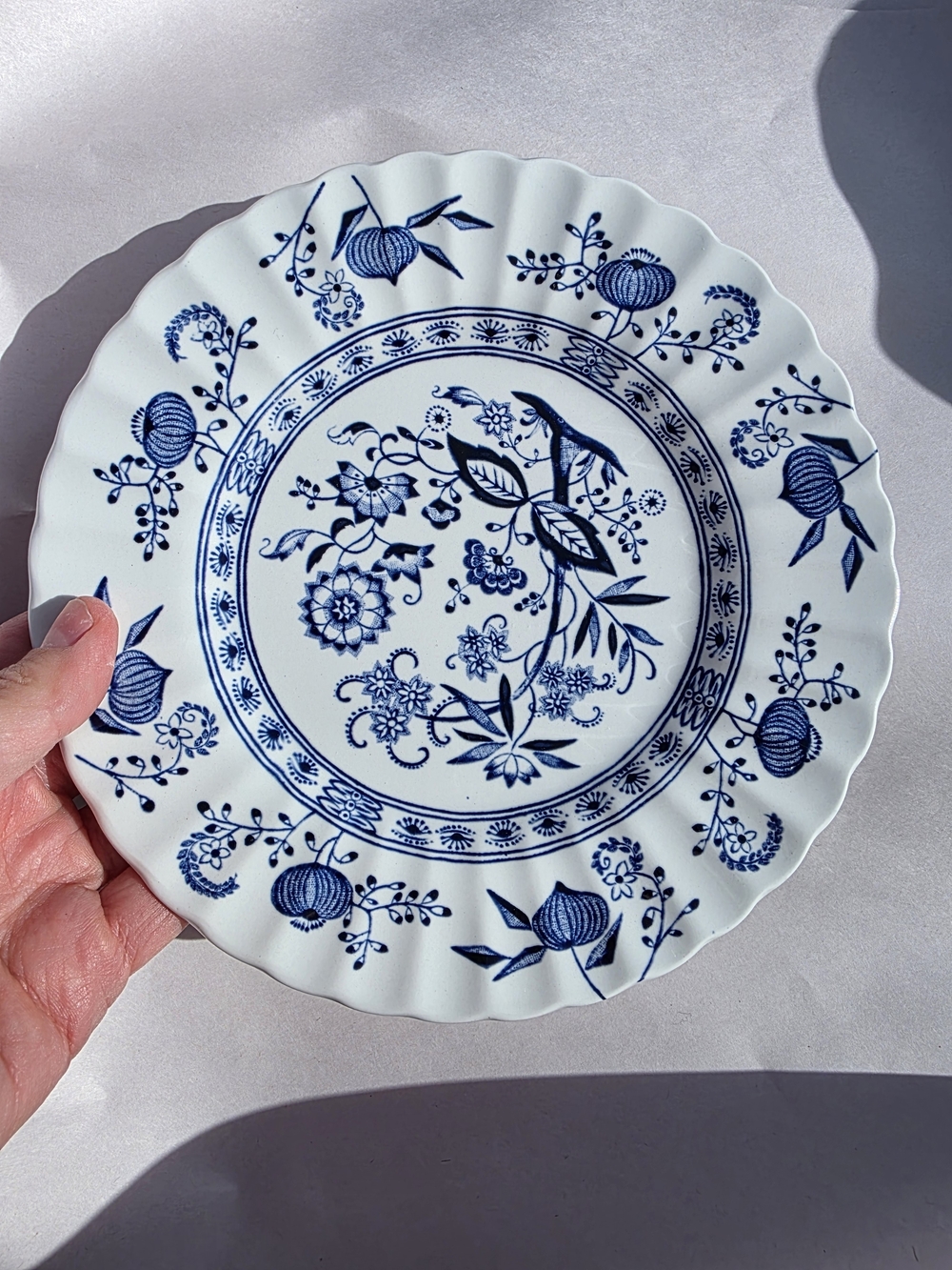 J&G Meakin Blue Nordic 8 Dessert Plates, 7 inches, English Ironstone Blue Onion